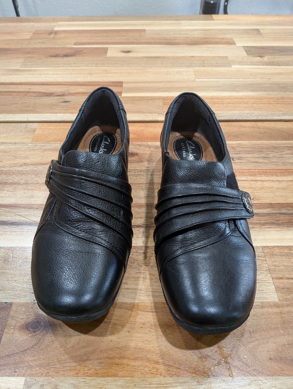 Clarks Artisan Flats Size 7.5M Black Leather Comfort Mary Jane Shoes Casual - Picture 4 of 9